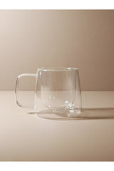 Double-Walled Glass Mug - 250ml Insulated Coffee & Tea Cup