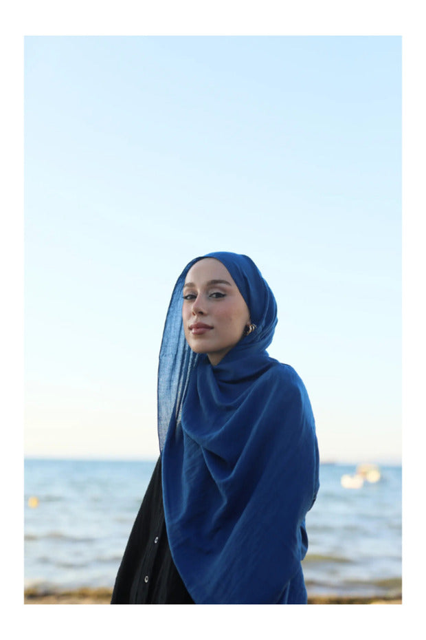 Neo Soft Midnight Blue Cotton Shawl