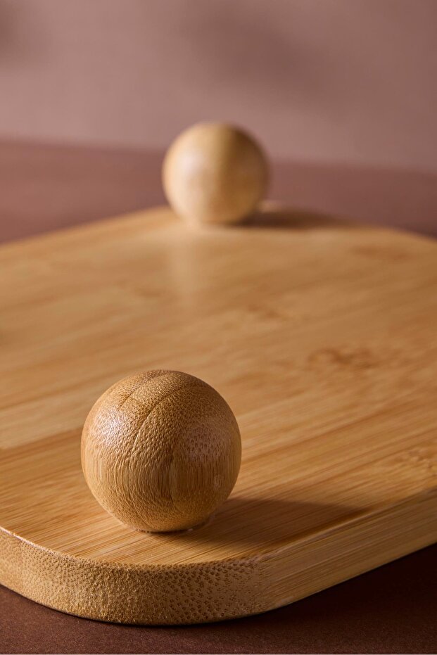 24 cm Bamboo Square Serving Stand with Feet - Multi-Purpose