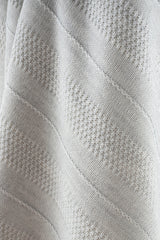 Couverture pour bébé à motif tricoté en coton naturel et molleton - 80x90 cm