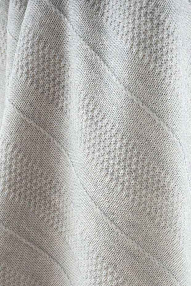 Couverture pour bébé à motif tricoté en coton naturel et molleton - 80x90 cm