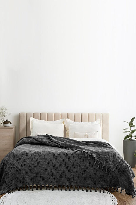 Naomi Double Bed Blanket - 200x230 cm Recycled Cotton Pike