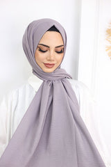 Women's Cotton Jazz Shawl - Plain Design, Smoke Grey