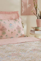 Flovy 100% Cotton Double Duvet Cover Set - Powder Pink