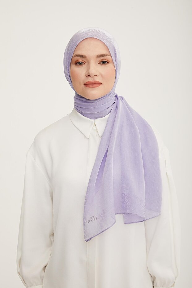 Shimmering Logo Detail Shawl - Lilac