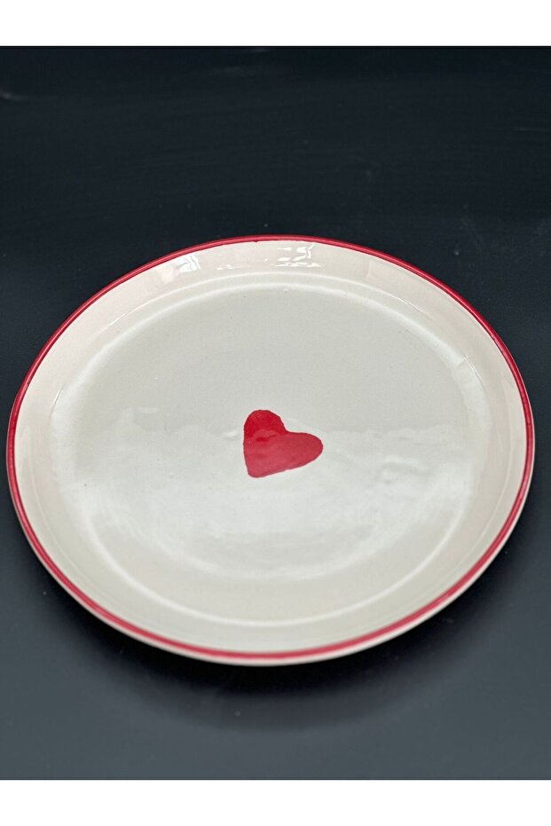 Heart Design Ceramic Dessert Plates - Set of 4 (21cm)
