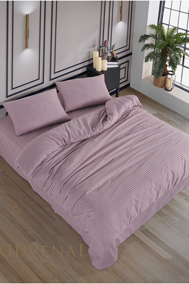 Deluxe Double Cotton Satin Duvet Cover Set - 4 Piece
