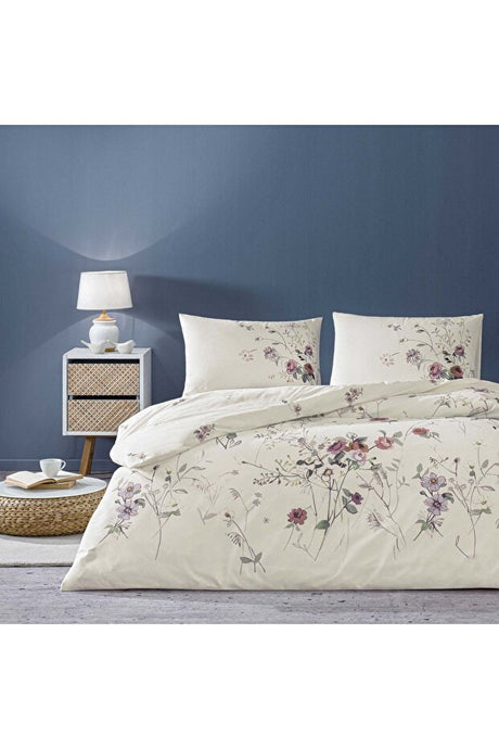 Kiara Ranforce Double Duvet Cover Set - 100% Cotton Ecru