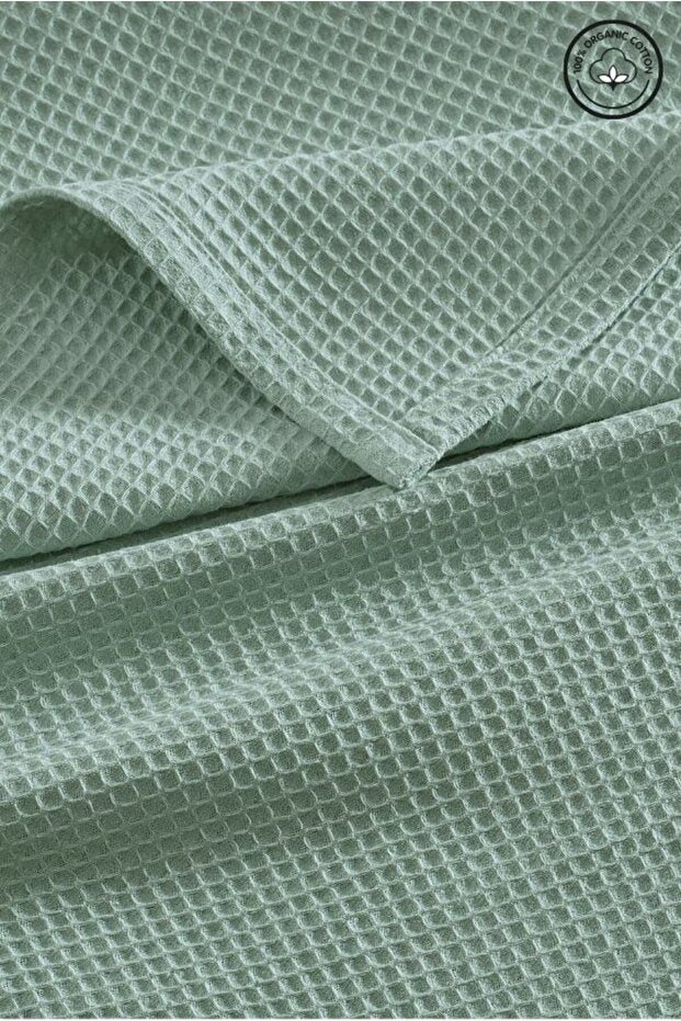 Double Waffle Bedspread - 100% Organic Cotton, 200x230cm