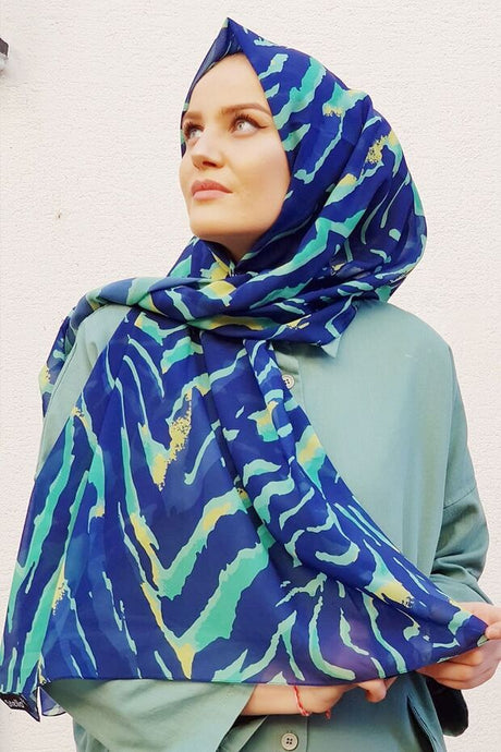 Zebra Print Chiffon Shawl Lightweight & Stylish