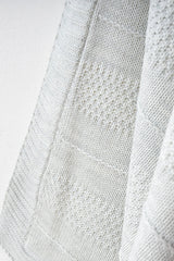 Couverture pour bébé à motif tricoté en coton naturel et molleton - 80x90 cm