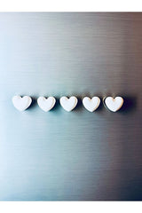 5-Piece Decorative Heart Magnets for Refrigerator - Stay Positive