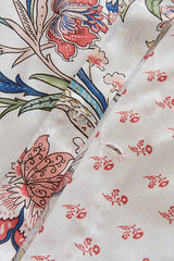 Indra 100% Baumwolle Doppelbett-Bettwäsche-Set – Blumenmuster Lachsfarben