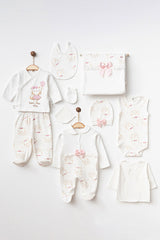 Newborn Baby Hospital Exit 10-Piece Cotton Clothing Set - 0-3 Months