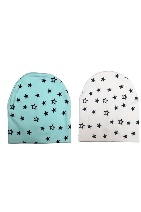 Double Layered Star Baby Beanie Set - 2-Pack