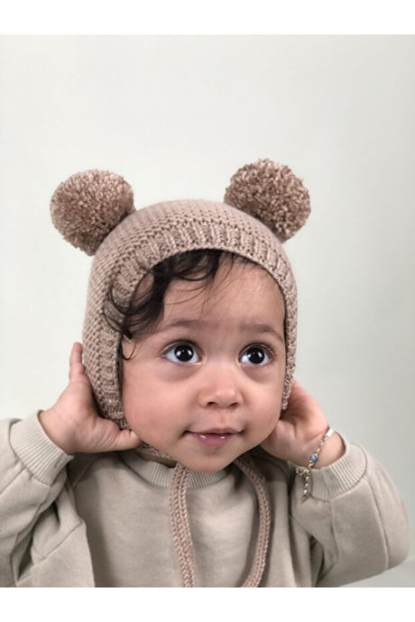 Unisex Pom-pom Knitted Baby Bonnet Beanie