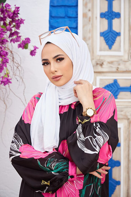 White Jersey Shawl - Soft, Lightweight & Versatile