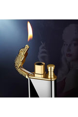 Personalized Dual-Flame Crocodile Lighter & Wooden Gift Box