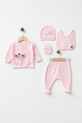 Newborn 5-Piece 100% Cotton Pink Floral Hospital Exit Set