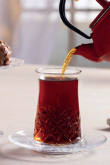 Pasabahce Timeless Turkish Tea Glass & Saucer Set - 6 Piece Collection