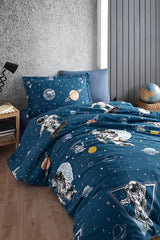 Ranforce 100% Cotton Single Duvet Cover Set - Space Explorer