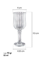 Ribbed Glass Coffee & Espresso Side Glasses - 55ml Set of 6