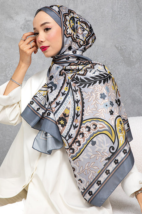 Silk Voile Scarf - Elegant Pattern