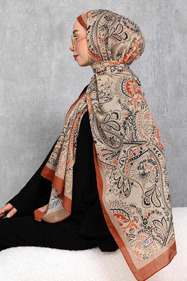 Retro Ethnic Pattern Cotton Shawl - Soft & Stylish