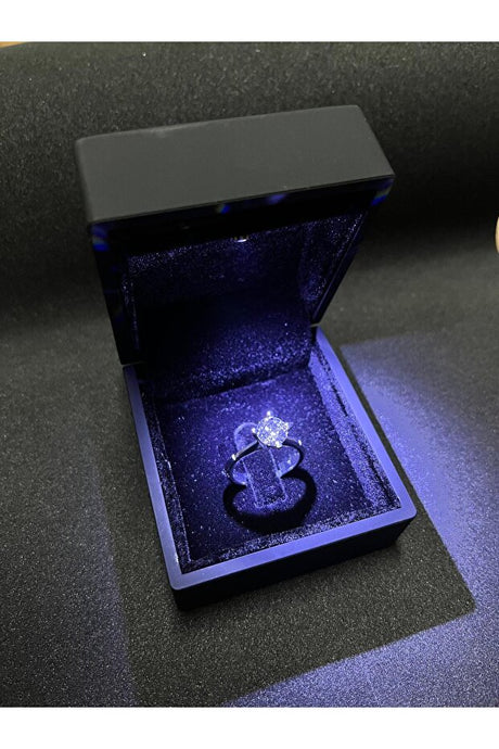 Solitaire Ring in Lighted Box - Perfect Proposal & Valentine's Gift