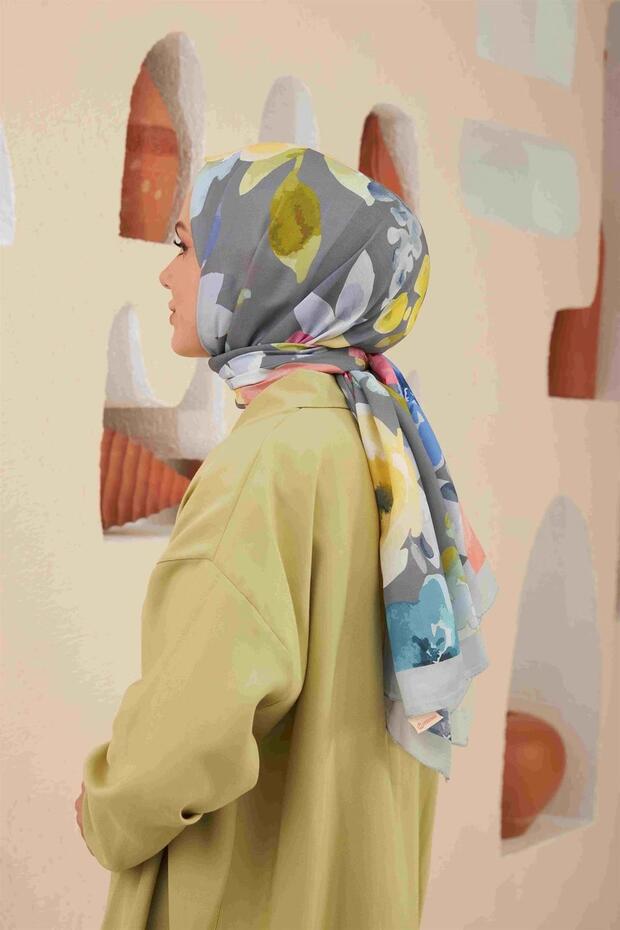 Comfort Flowers Cotton Shawl - Papaya