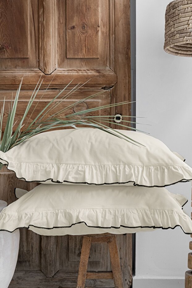 100% Cotton Ruffled Double Duvet Cover Set - 200x220cm