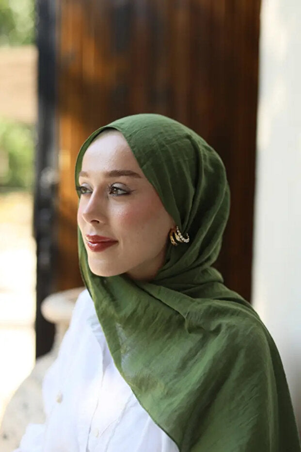Sciarpa Neo in Cotone - Verde Haki Morbido