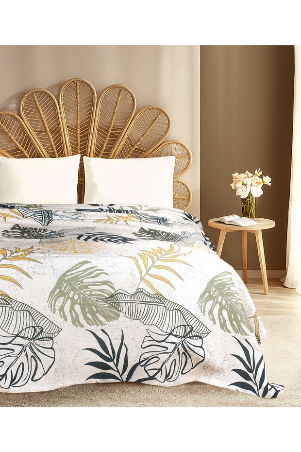 Single Cotton Bedspread - Autumn Floral Design