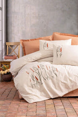 Maia Caramel Double Duvet Cover Set - 6 Piece, 100% Cotton