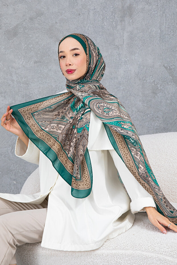 Retro Ethnic Pattern Cotton Scarf - Soft & High Quality