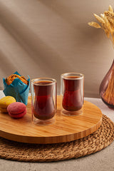 Double Wall Tea Glasses - 140ml 2-Piece Heat-Resistant Set