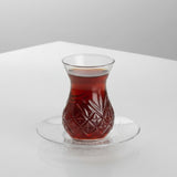Premium Pasabahce Timeless Cut Crystal Turkish Tea Glass Set - 12 Piece - 3.5 kg