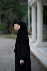 Large Black Medina Silk Scarf - Breathable & Lightweight