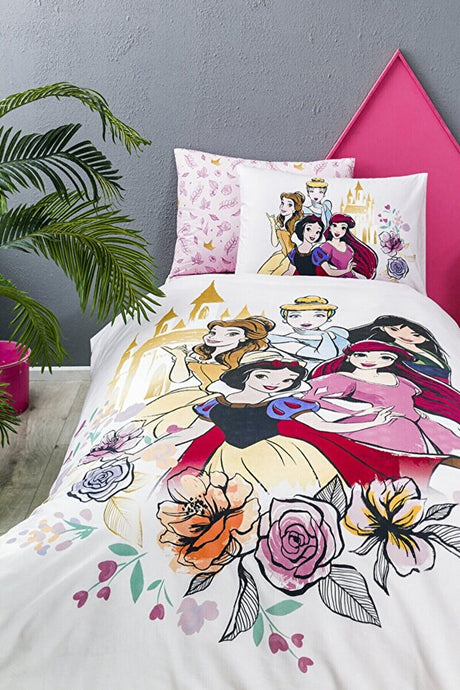 Disney Princess Single Duvet Cover Set - 100% Cotton