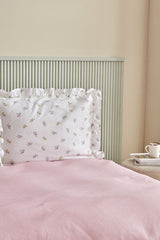 Lidya 100% Cotton Double Pike Set - Powder Pink with Ruffles