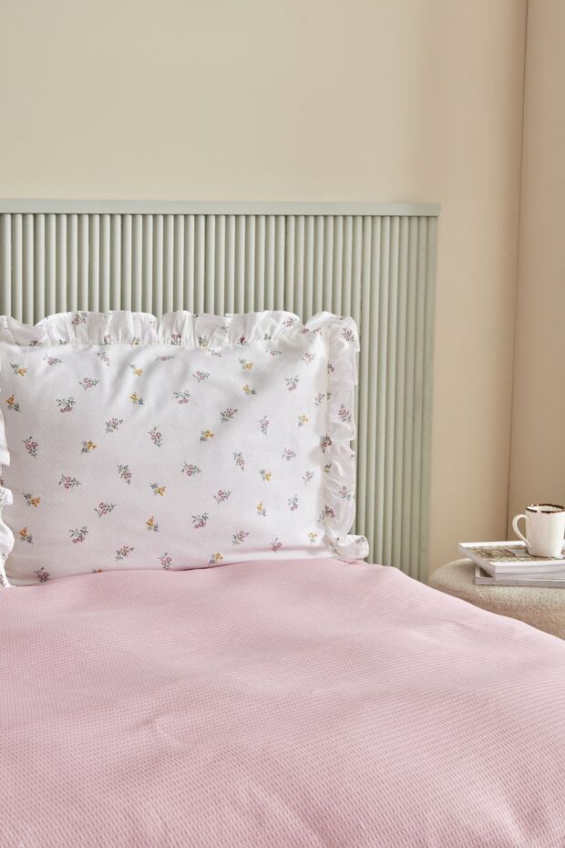Lidya 100% Cotton Double Pike Set - Powder Pink with Ruffles