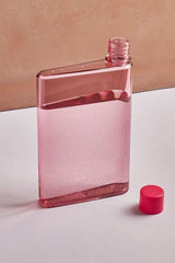 A6 Memo Flat Water Bottle - 350ml Portable & Motivational