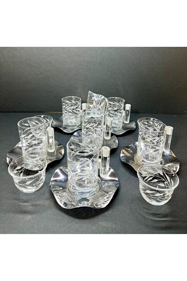 Eslim Professional Turkish Tea & Mirra Glassware Set - 18 Piece