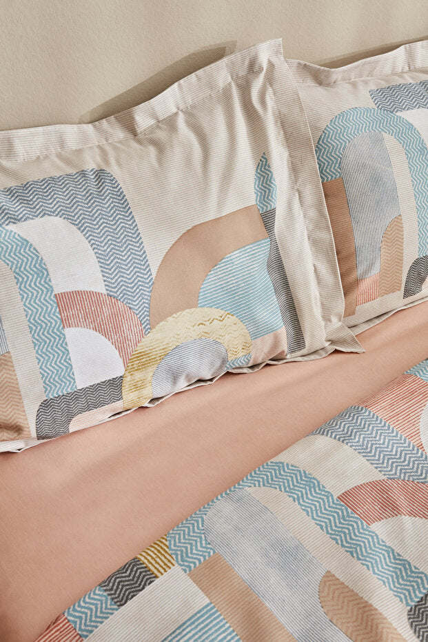 Sava 100% Cotton Single Duvet Cover Set - Modern Abstract Design