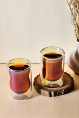 Heat Resistant Double Walled Glass Tea Cups - 140ml, Set of 2