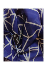 Navy Triangle Pattern Chiffon Shawl - Elegant & Lightweight