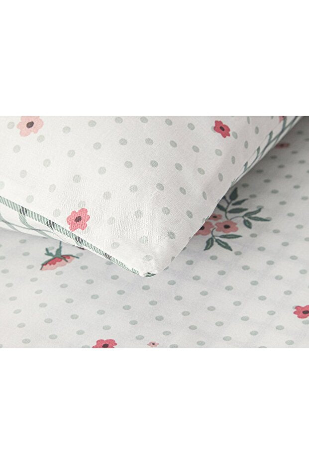 Bloomy Dots Pink King Size Cotton Duvet Cover Set