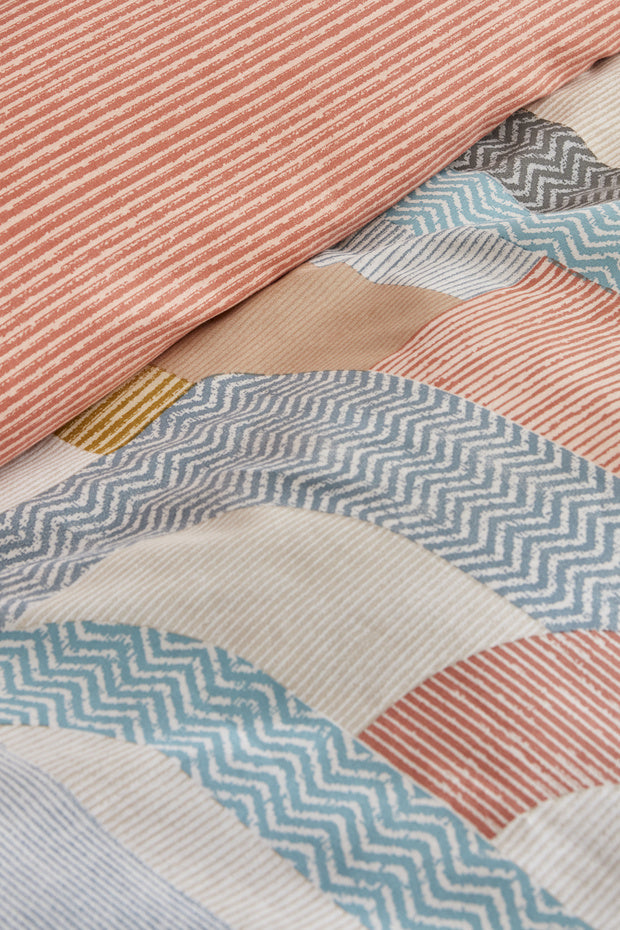 Sava 100% Cotton Single Duvet Cover Set - Modern Abstract Design