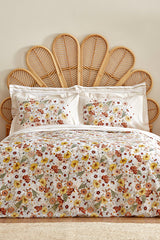 100% Cotton Double Duvet Cover Set - Ponza Beige Floral