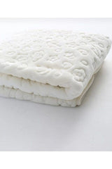 Embossed Plush Baby Blanket - Soft Ecru Comfort